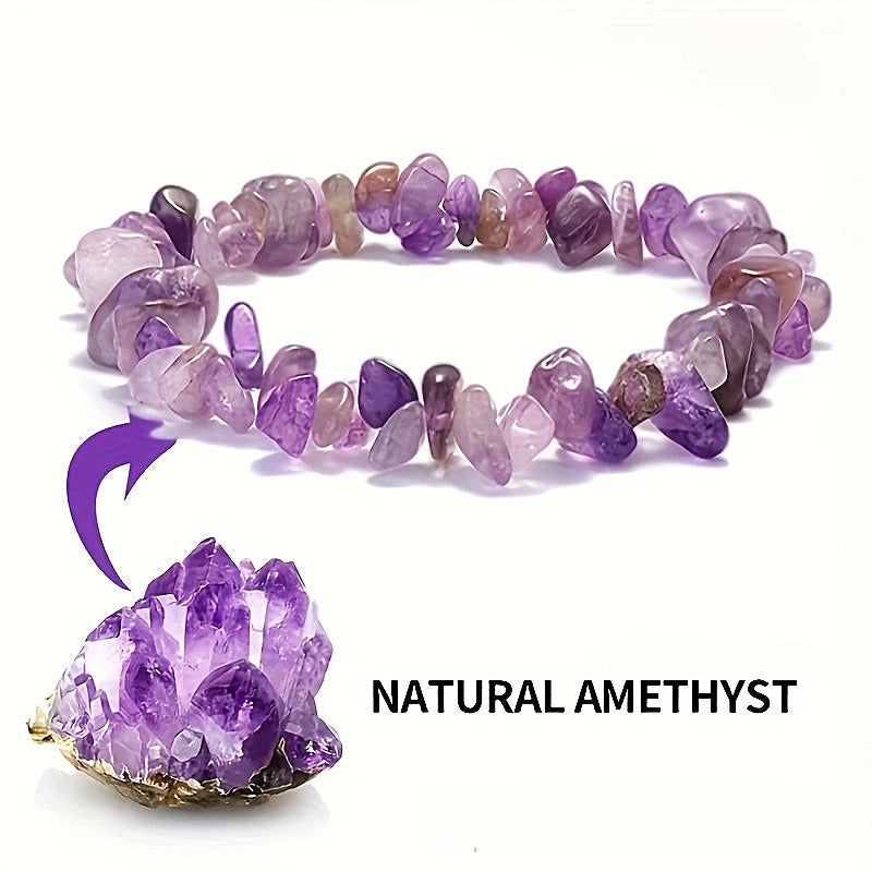 Amethyst Gravel Bracelet 5-8mm Crystal Bracelet Natural Amethyst