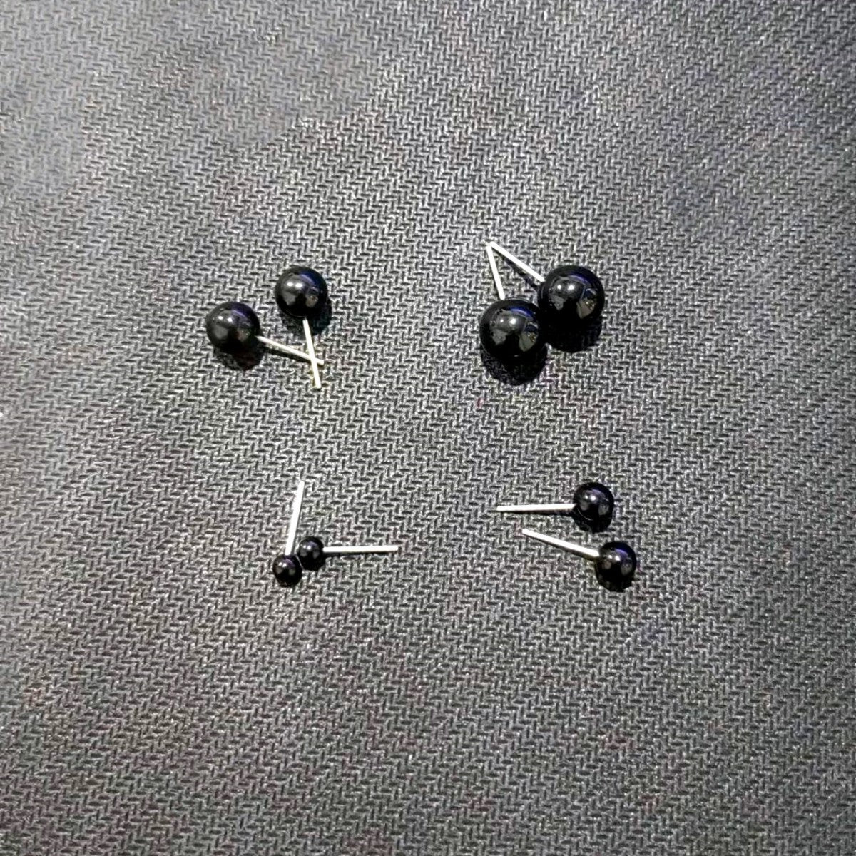 S925 Imitation Silver Needle White Round Pearl Earrings Simple New Year Festive Red Earrings Pearl Studs