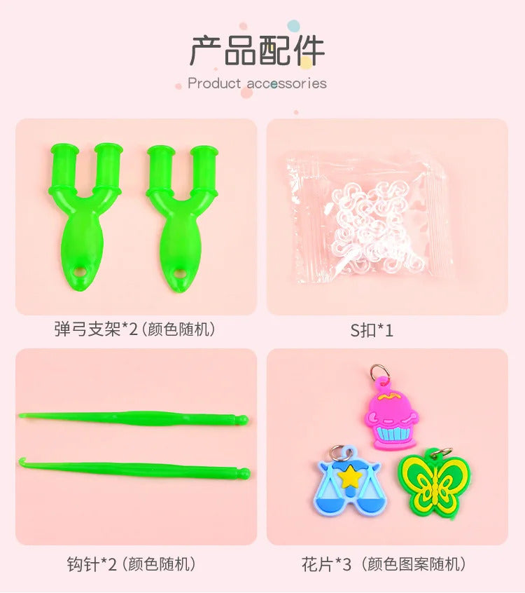 600pcs Rubber Bands Creative Colorful Loom Band Set Rainbow Bracelet Making Kit DIY Woven Bracelets Craft Toys For Girls Gifts