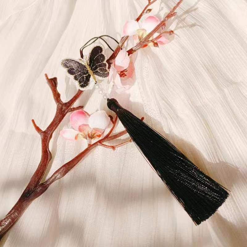 Ancient Style New 22-Color Embroidery Butterfly Tassel Hanfu Horse-Face Skirt National Style Children's Clothing Small Tassel Decorative Pendant