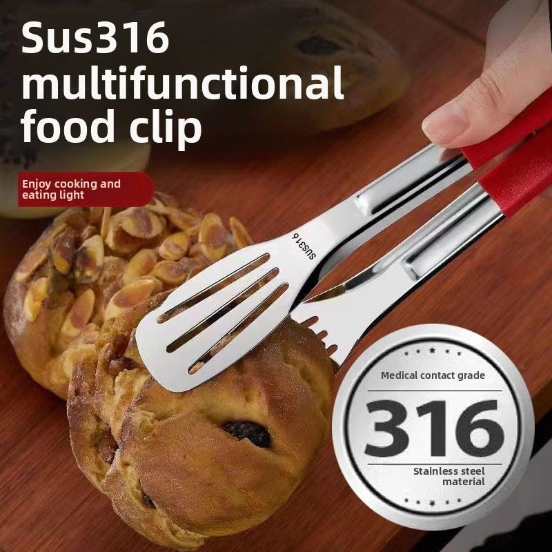 Extra Thick 316 Stainless Steel Food Tongs BBQ Tongs Meat Tongs Steak Tongs Kitchen Food Tongs Baking Bread Tongs