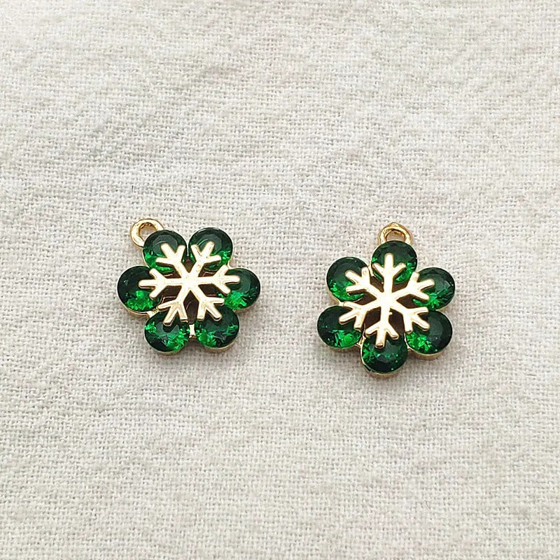 New Arrival! 15x12mm 50pcs Cubic Zirconia Snowflake Charm For Handmade Christmas Jewelry Earring Necklace Parts DIY Accessories