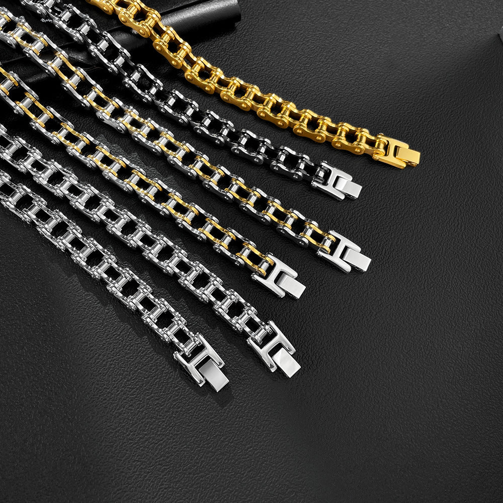 Bracelet Titanium Steel Men's Bracelet Rock Personalized Motorcycle Chain Bicycle Bracelet