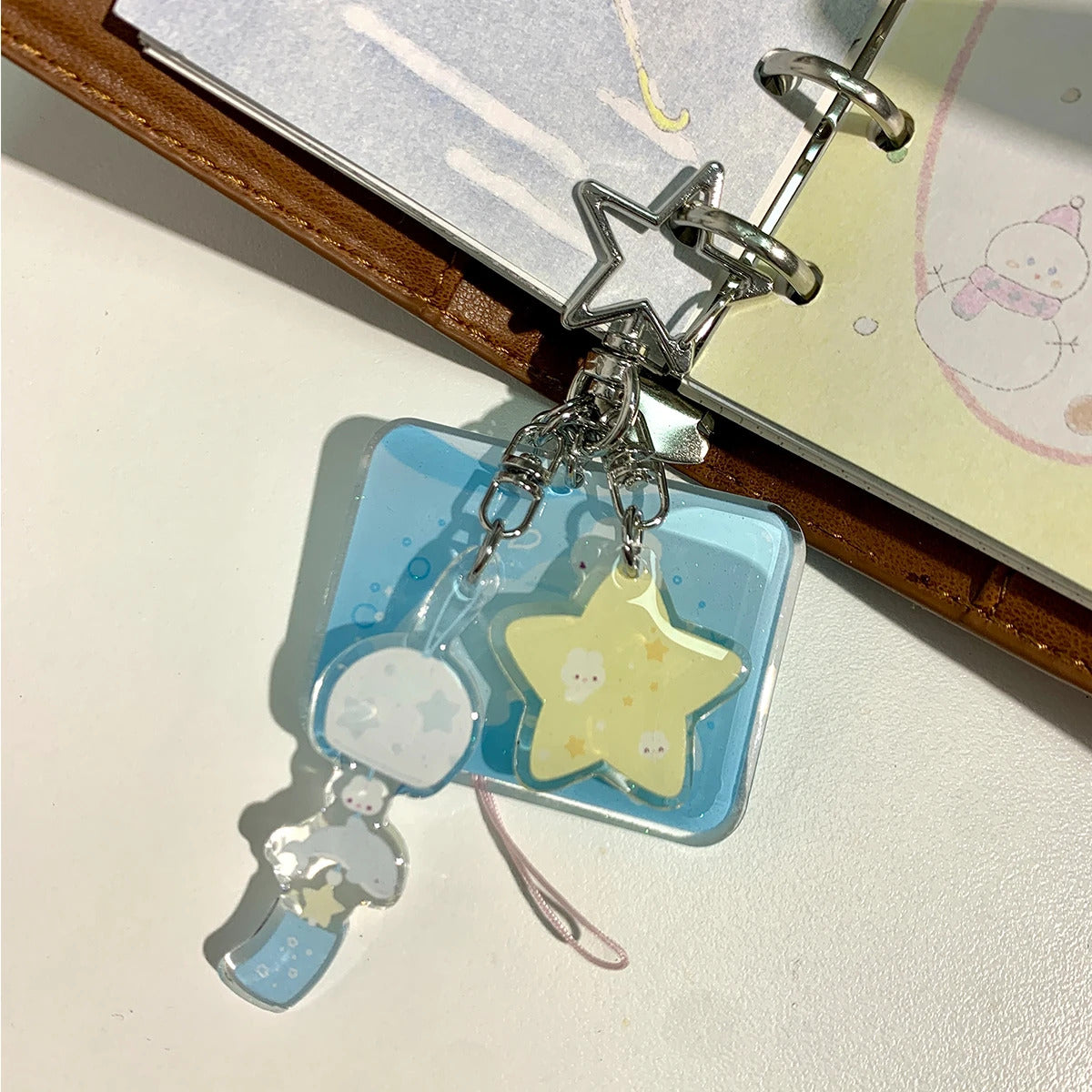 WAKAWAKA Charm Resin Acrylic  Phone Charm with Star Decal Book Phone Lanyard Keyring Keychain Wing Heart Phone Strap