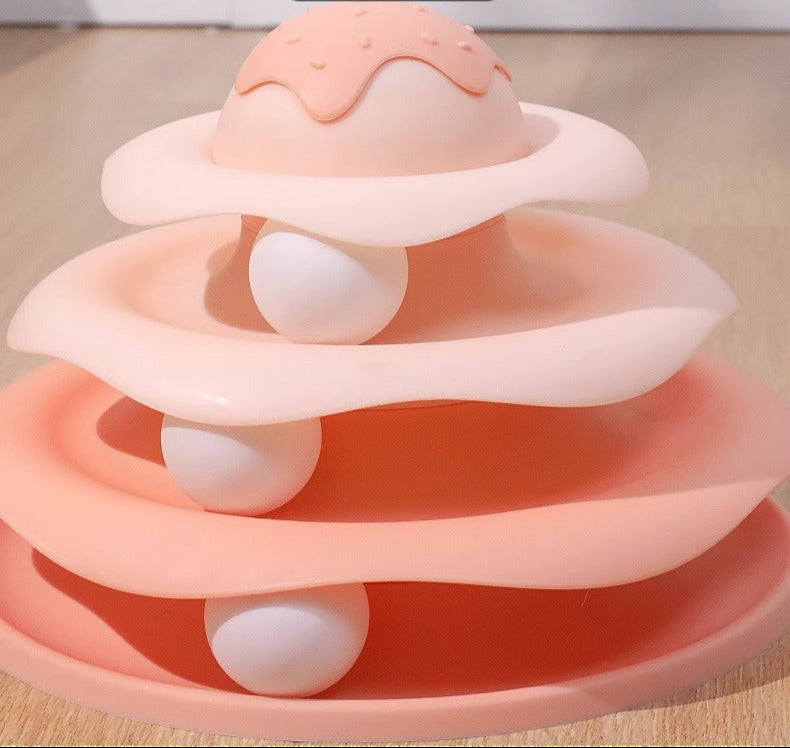 Cat Toy Teaser Wand Cat Turntable Self-Entertainment Ball Kitten Three-Layer Track Disc Kitten Pet Intelligence Artifact
