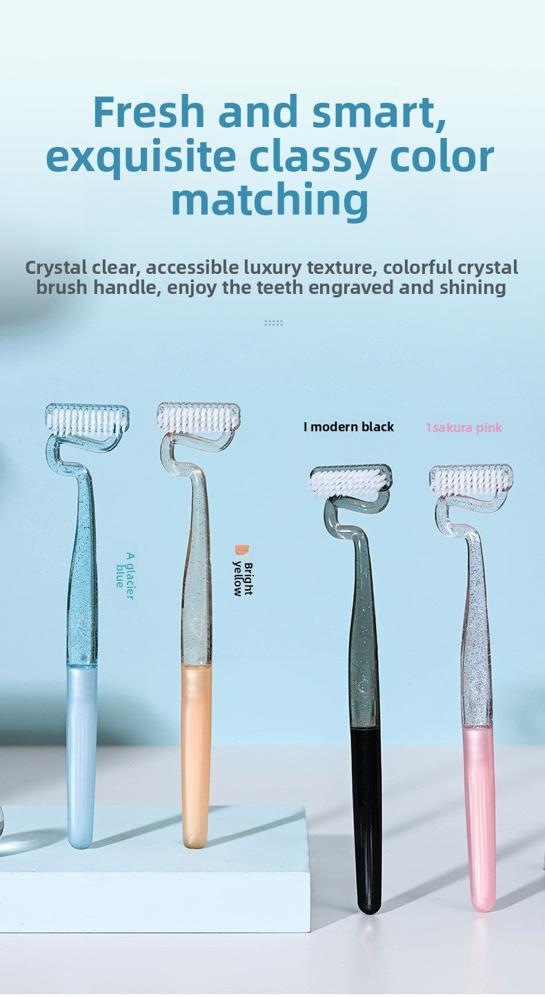 S-type vertical brush toothbrush adult male and female shaped soft fur tongue moss cleaning gums