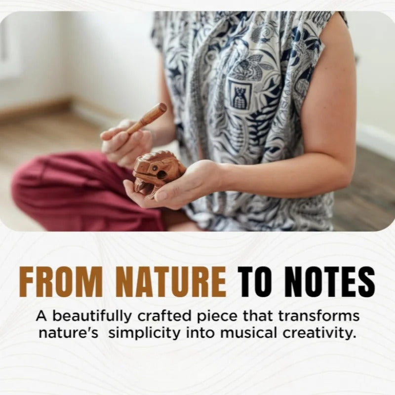 1pc Wooden Frog Guiro Rasp,Handcrafted Wooden Frog Musical Instrument,African Wooden Frog Rasp Musical Instrument for Adults