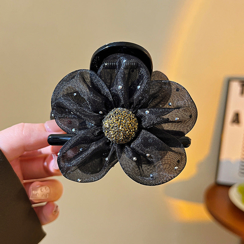 Vacation Organza Flower Hair Clip Travel Outing Hair Accessories Atmosphere Clip Duckbill Clip Hairpin Side Clip Hair Ornament