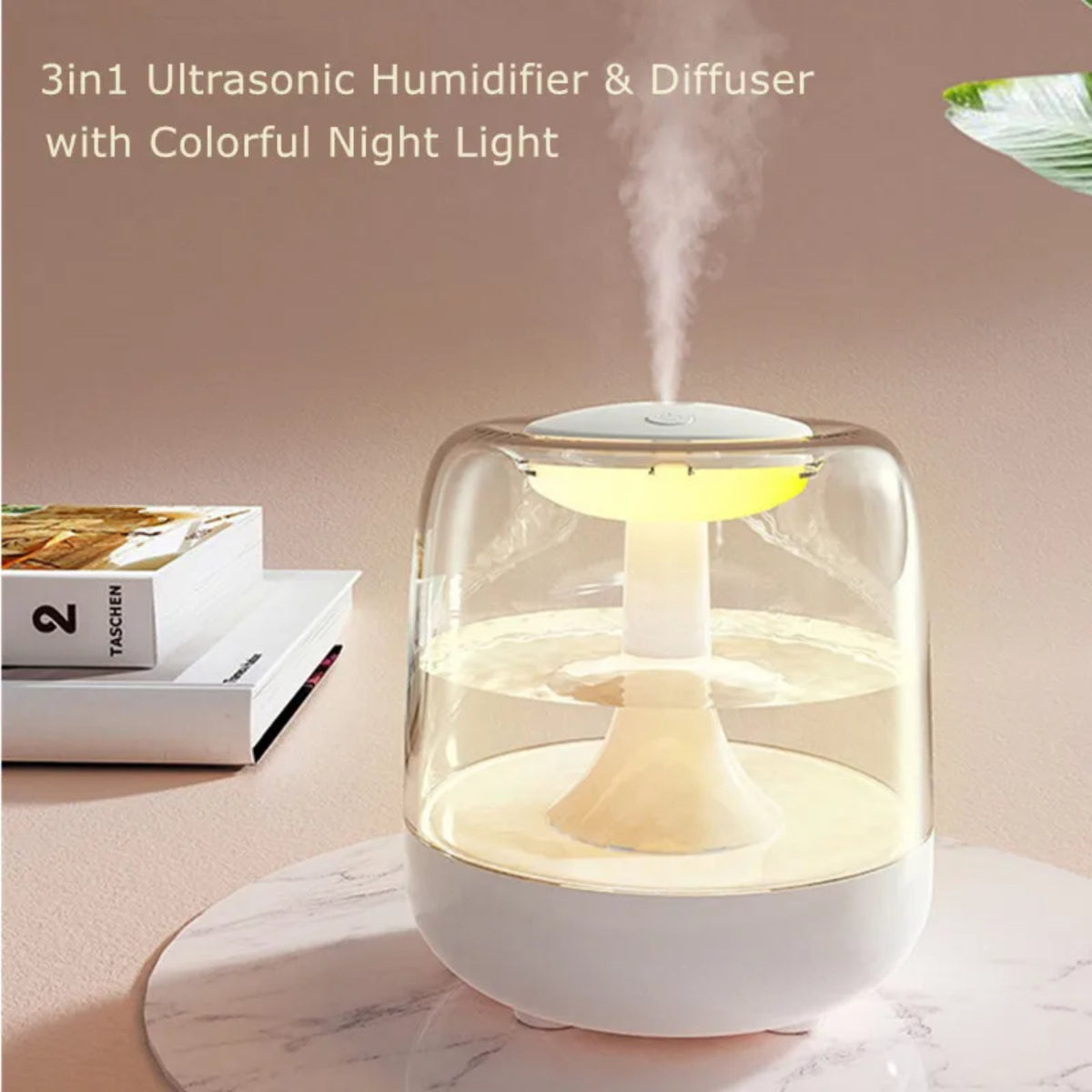 Transparent Ultrasonic Essential Oil Diffuser Cool Mist Humidifier Quiet Bedroom Desk