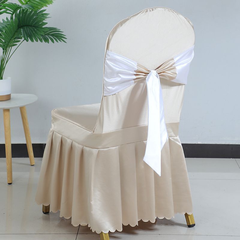 Hotel Restaurant Banquet Special Chair Cover Dining Chair Seat Stool Bench Wooden Chair Universal Chair Cover Bowknot