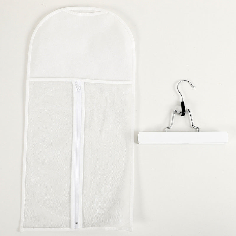 In Stock Thickened Zipper Portable Wig Dust Cover PVC Window Non-Woven Fabric Hang Clothes Storage Dustproof Bag Wholesale