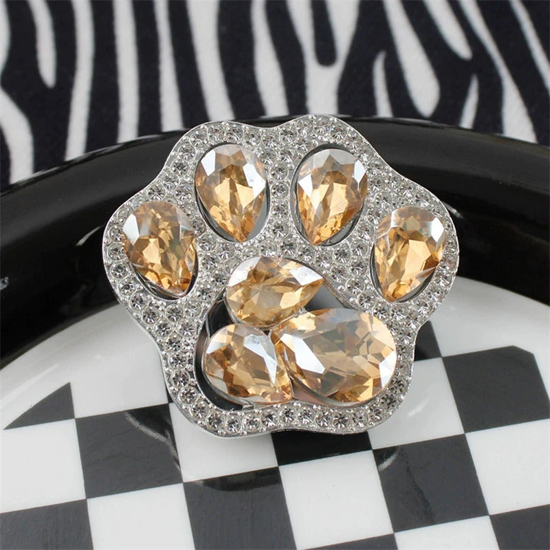 3D Cute Cat Paw Diamond Folding Finger Ring Griptok Phone Holder for IPhone 16 15 Support Socket Pocket Grip Tok Stand Bracket