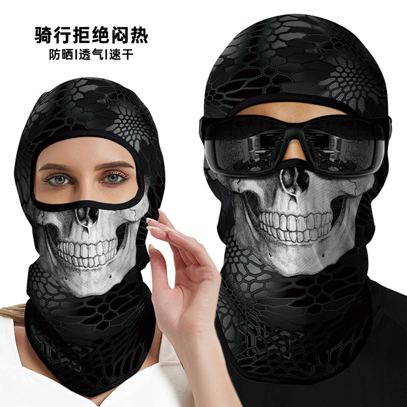 Summer Sun-Proof Headgear Men's and Women's Outdoor Motorcycle Riding Helmet Lining Headgear Fishing Funny Facekini Face Protection Face Mask