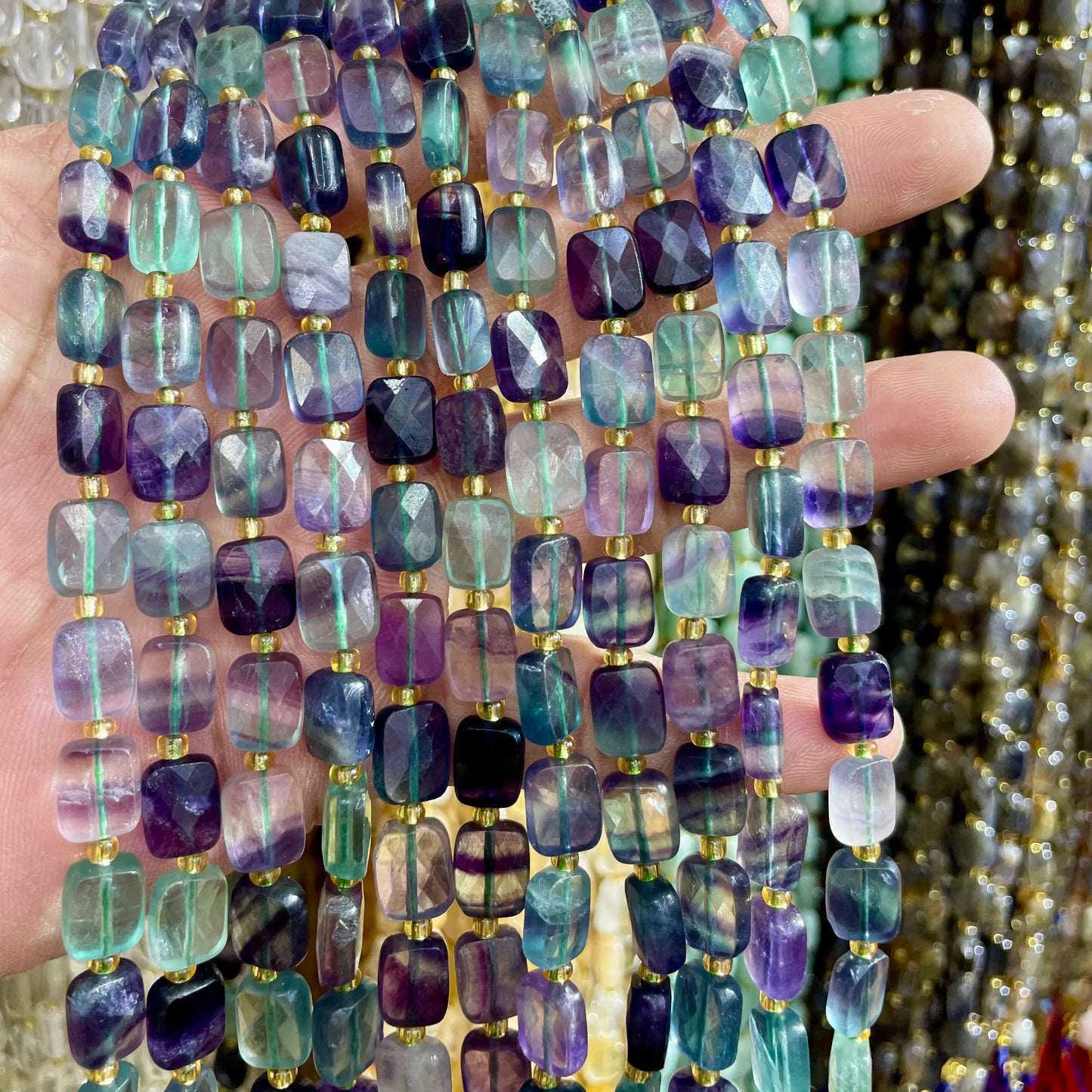 8x10mm Natural Labradorite Stone Amazon Stone Lapis Lazuli Piece Cut Bead Usefor Diy Bracelet Necklace Jewelry Make