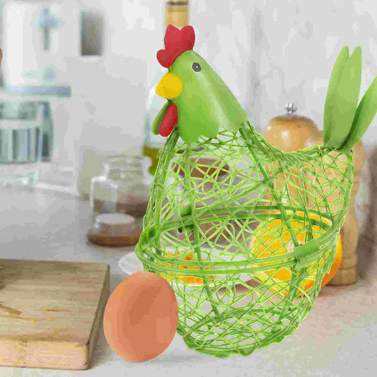 Iron Hen Shaped Egg Basket Kitchen Supply Home Garden Storage Baskets Eggs Container Household Wire Mesh Fruit ganizer