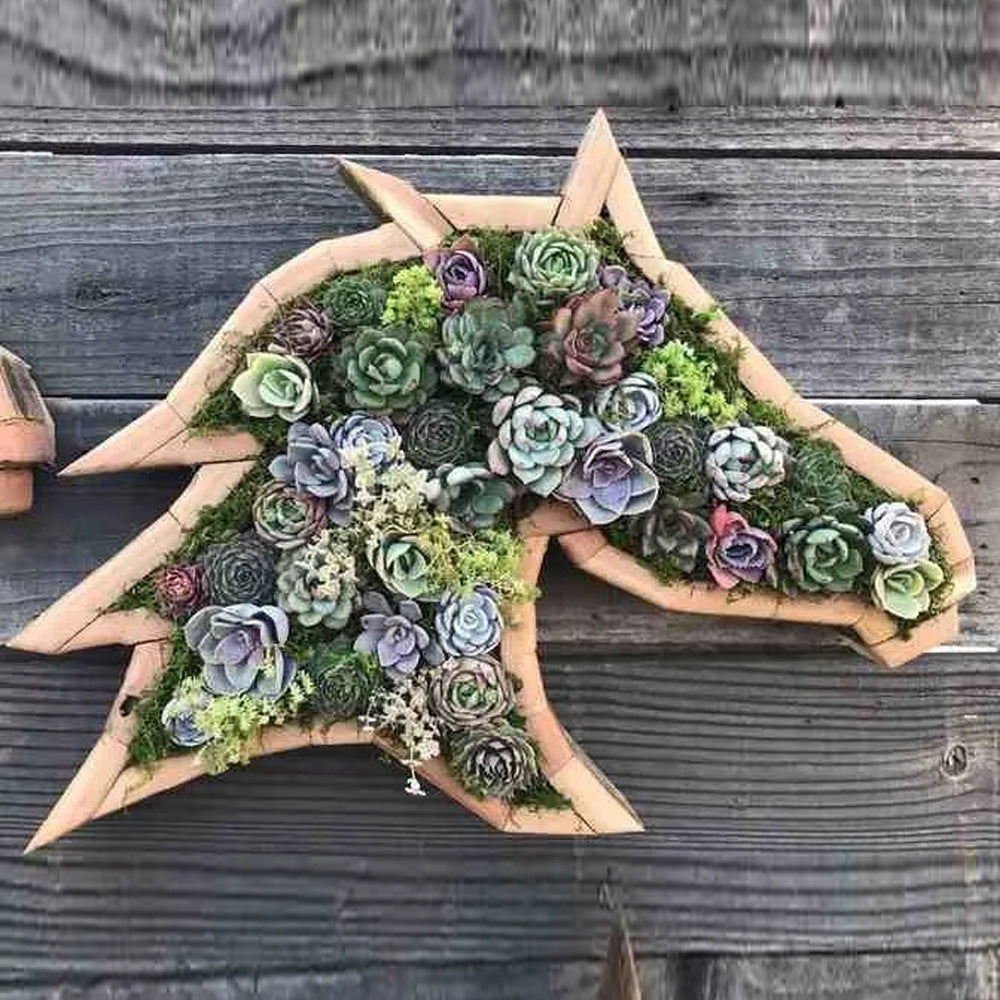 New Animal Succulent Wooden Animal Flowerpot Plant Plant Flowerpot Garden Micro Landscape Pot