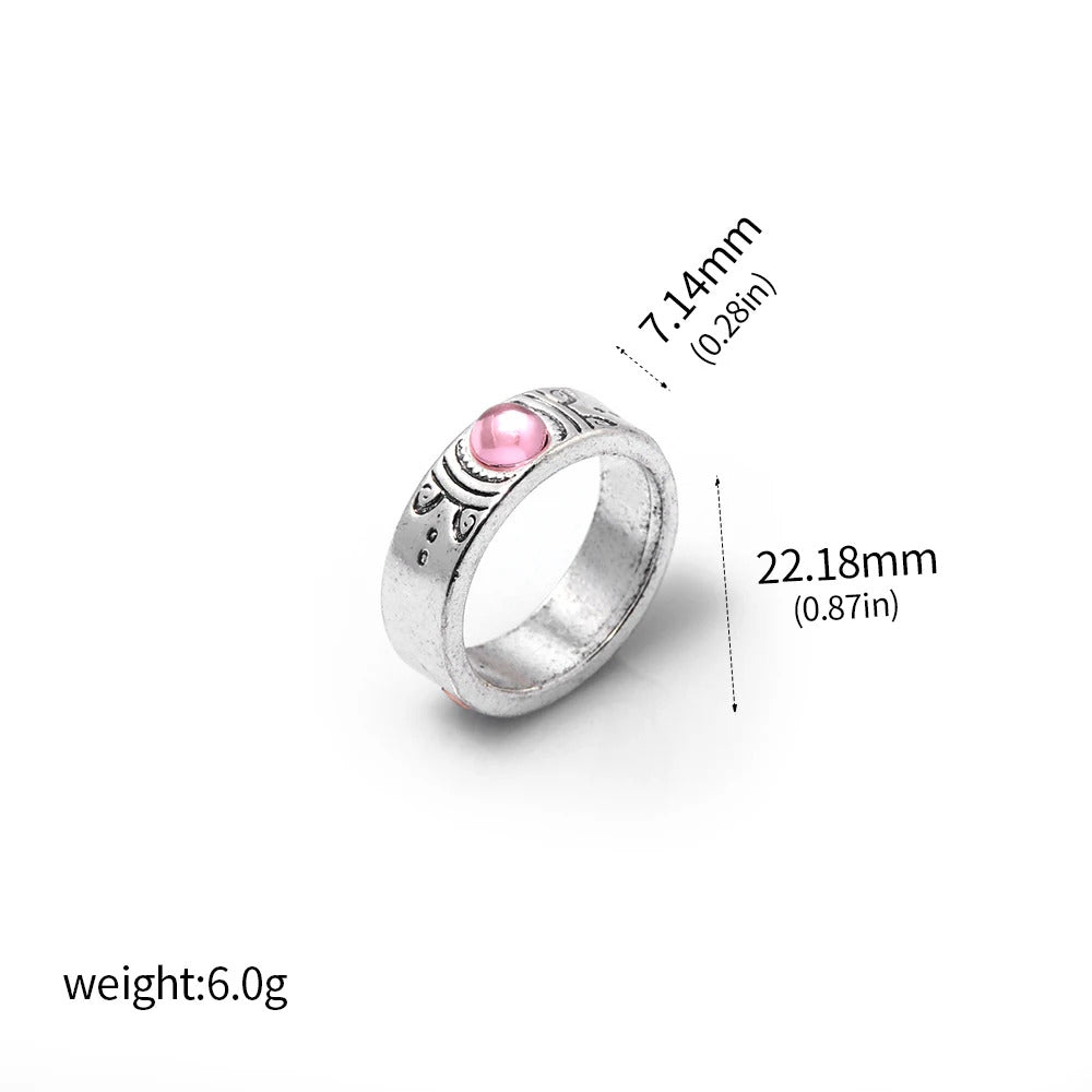 Anime Puella Magi Madoka Magica Soul Gem Necklace Crystal Pendant Ring Cosplay Costumes Lovers Jewelry Set Accessoies Prop