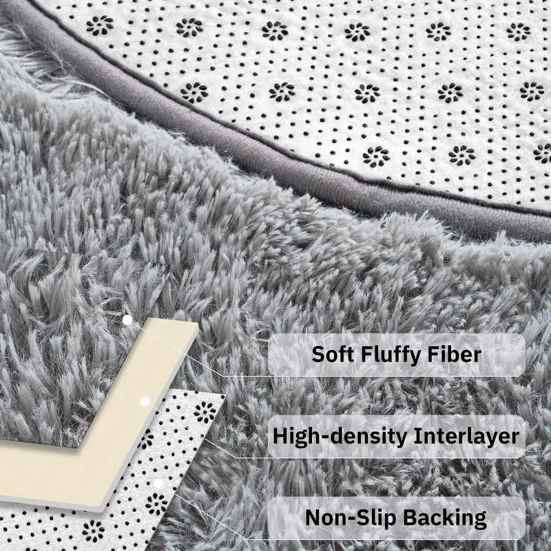 Plush Rugs Round Carpet For Living Room Sofa Foot Pad Fluffy Soft Kids Bedroom Cushion Balcony Hanging Basket Mat