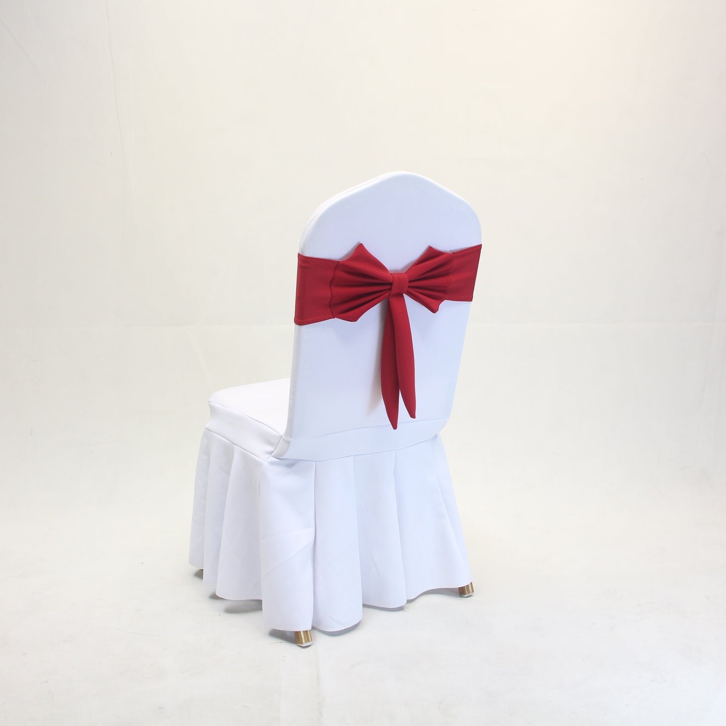 V45O Banquet Elastic Chair Cover No Tie Bowknot Chair Back Flower Decoration Wedding Hotel VIP Stool Strap