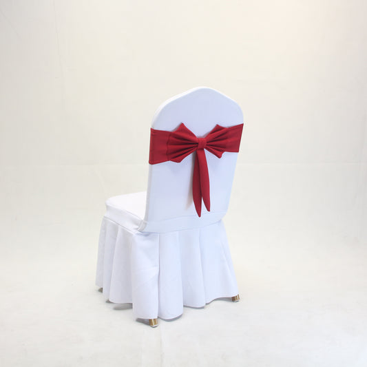 V45O Banquet Elastic Chair Cover No Tie Bowknot Chair Back Flower Decoration Wedding Hotel VIP Stool Strap