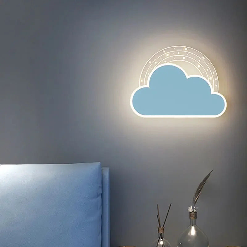 SANDYHA Cute Cartoon Kids Wall Lamp Warm LED Night Light for Children Room Bedroom Nursery Decor Creative Acrylic Lighting