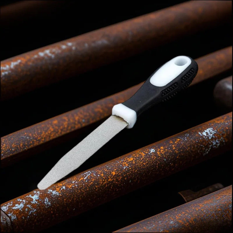 Diamond Sharpening Stone With One Stone And Two Birds Double-sided Flat And Curved Design Easy To Grip Handle Knife SharpenerNew