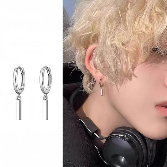 Men's Earrings Trendy Ear Drops Hot Style Ear Hoops Women's High-end Feel Men's Niche Cool Men's Style Ruffian Pendant Ear Jewelry