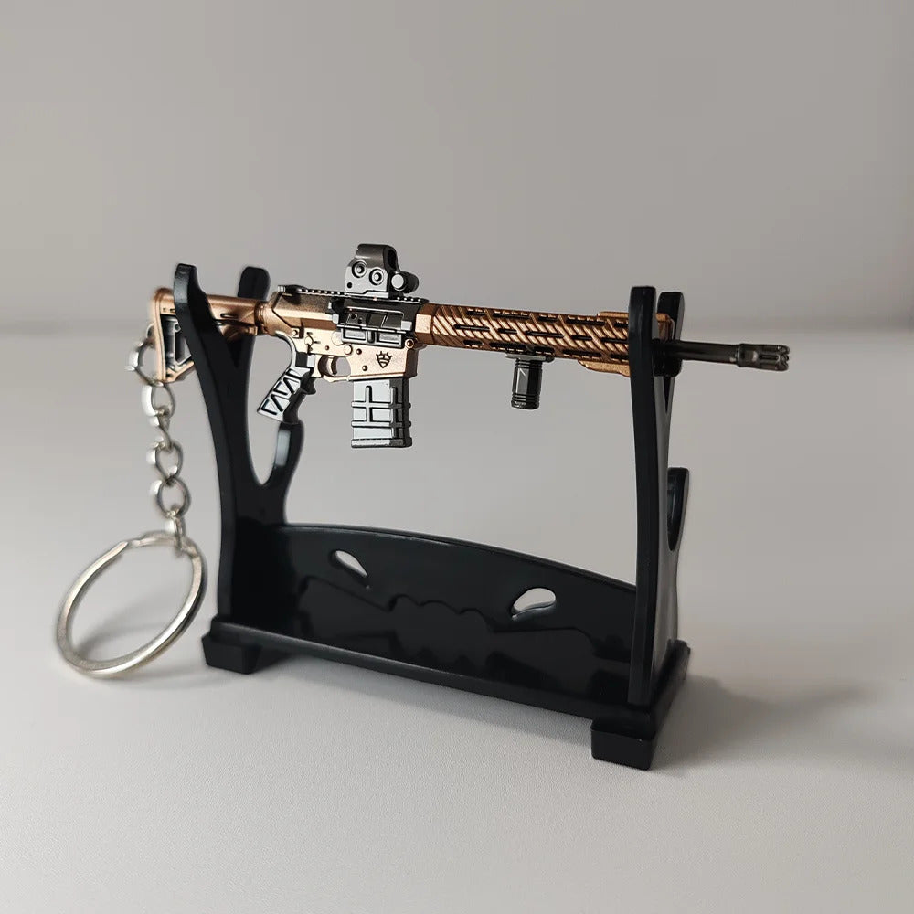 9cm Arena Breakout Gun Keychains Mini M110 Rifle Model Alloy Small Gun Toy Games Weapon Keychain Pendant Game Peripherals Gifts