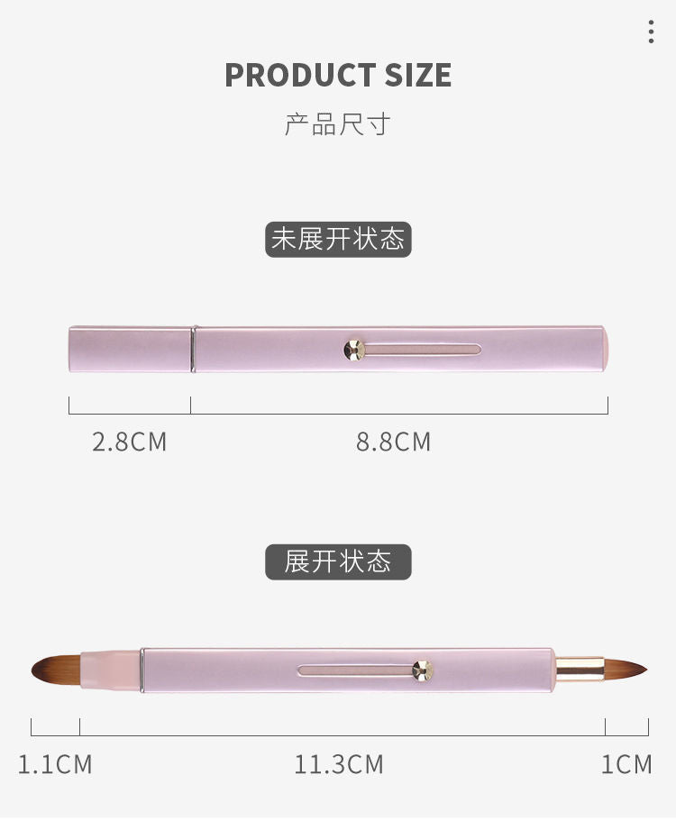 Retractable Double-Headed Lip Brush Portable Lip Brush Beginner Lip Liner Lipstick Special Makeup Tool Multi-Color