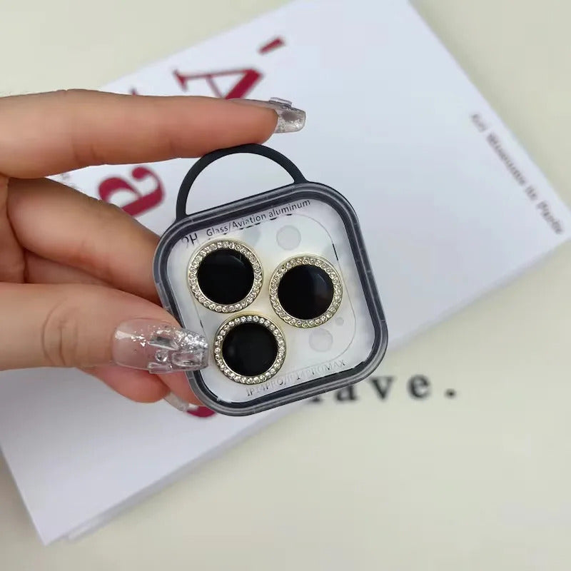 Glitter Diamond Camera Lens Protector For IPhone 12 13 14 15 Pro Max Back  Mini Cover Lens Ring Glass For IPhone 14 15 Plus Fil