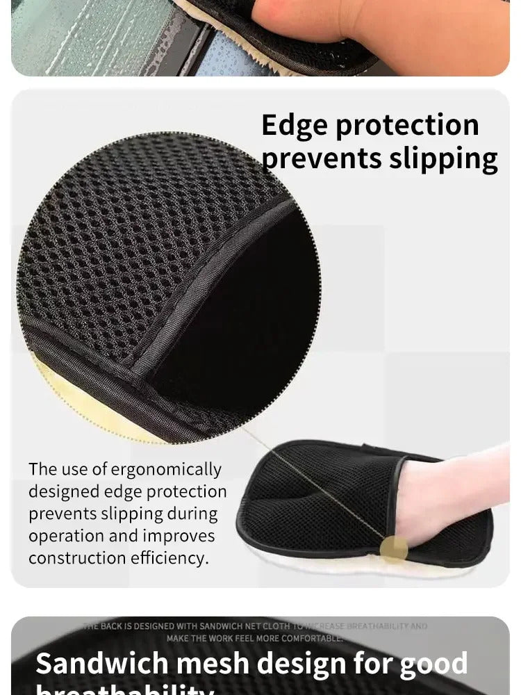 Car Washing Imitation Wool Gloves Thickened Plush Car Wiping Gloves Waxing Polishing Car Cleaning Products cleaning cloth