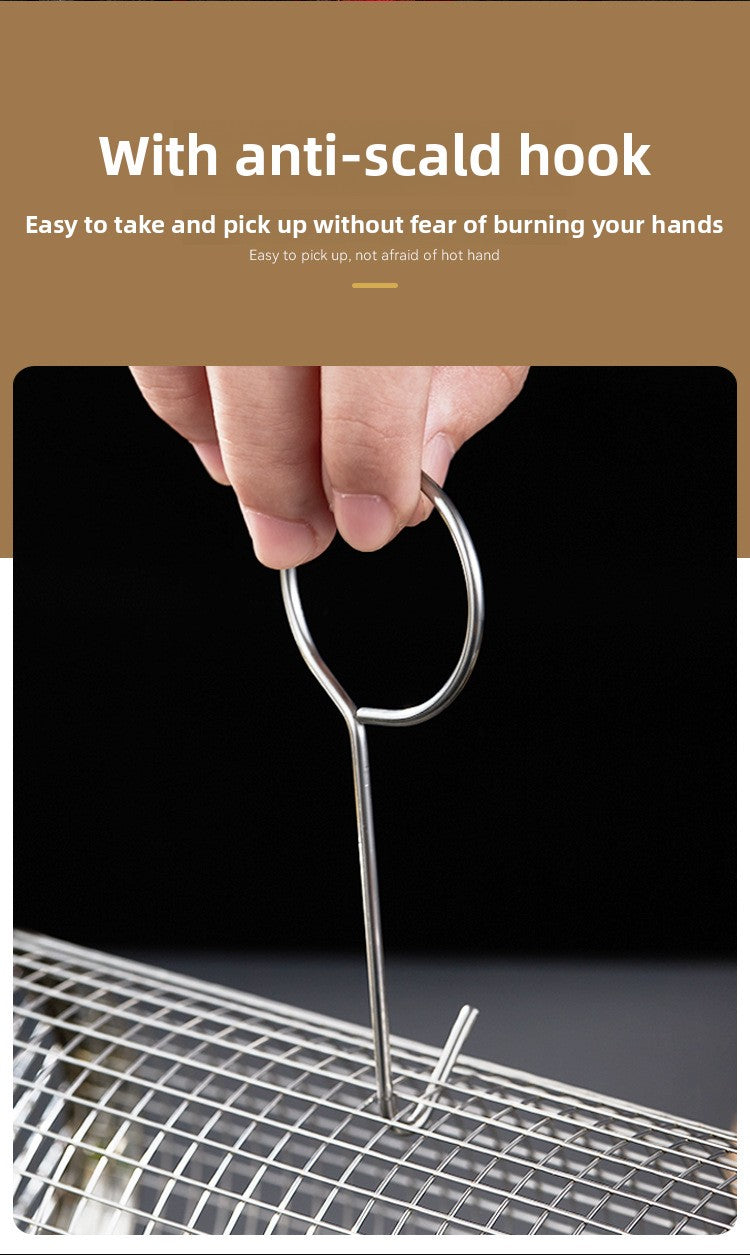 Stainless Steel BBQ Grill Net Tube Outdoor BBQ Cage Rolling BBQ Tube Cylindrical BBQ Net Meat Roasting Cylinder