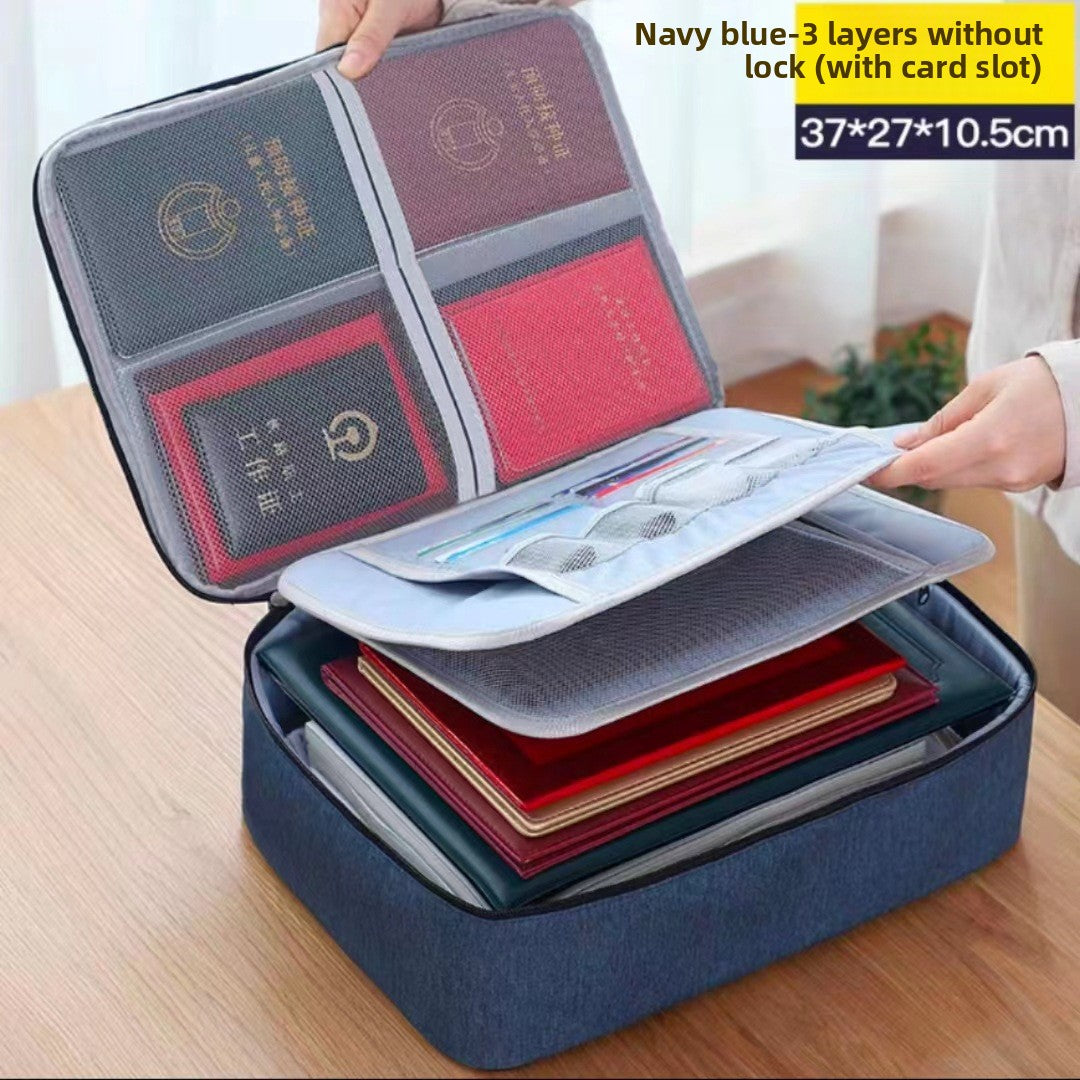 Home Id Storage Bag Large Capacity Household Certificate Passport Card Pack Waterproof Folder File Organizer Storage Bags