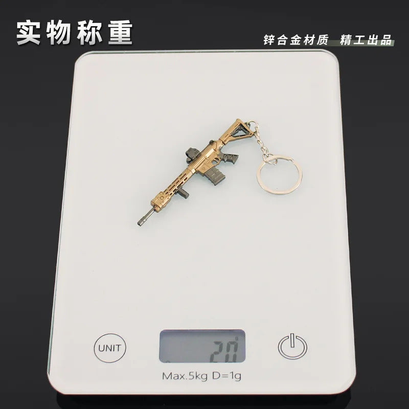 9cm Arena Breakout Gun Keychains Mini M110 Rifle Model Alloy Small Gun Toy Games Weapon Keychain Pendant Game Peripherals Gifts