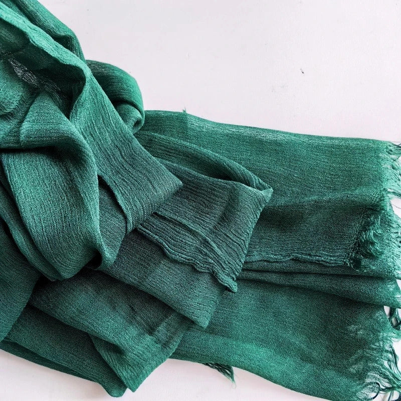 61 Colors Soft Cotton Viscose Scarf Rayon Material Muslim Hijab Mid Eastern Plain Solid Color Headscarf With Tassel