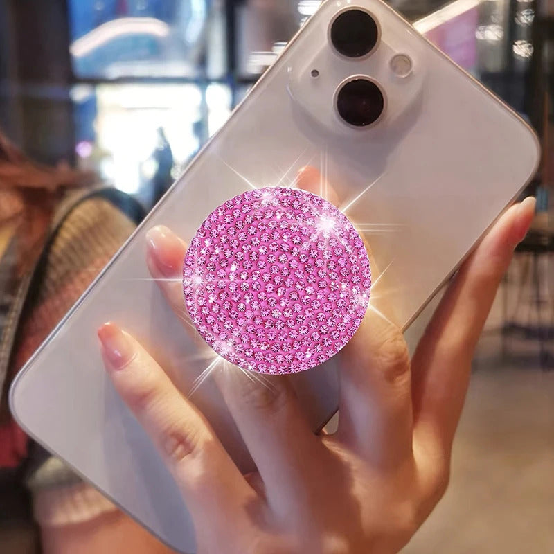 Flash Diamond Phone Push Pull Stand, Creative Colorful Phone, Integrated Folding Stand, Lazy Phone Back Adhesive Stand