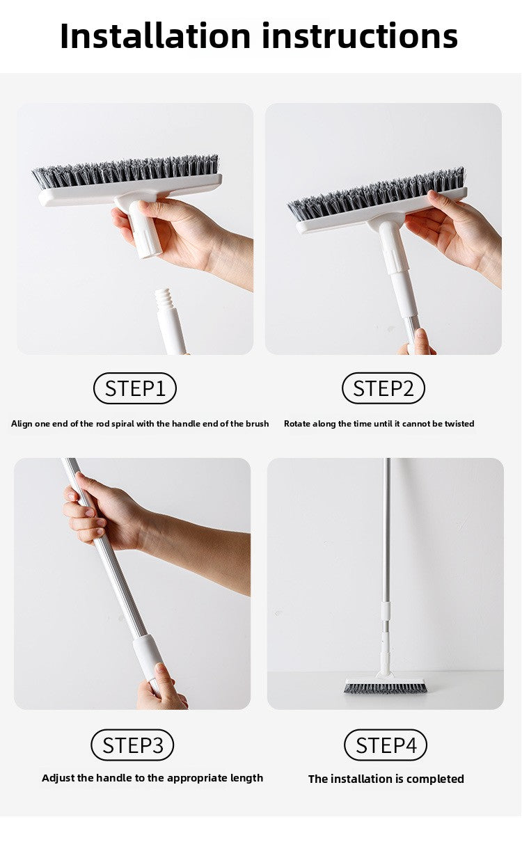 Hard Bristle Floor Brush Cleaning Brush Bathroom Long Handle Gap Brush Bathroom Wall Brush Toilet Tile Gap Cleaning Brush