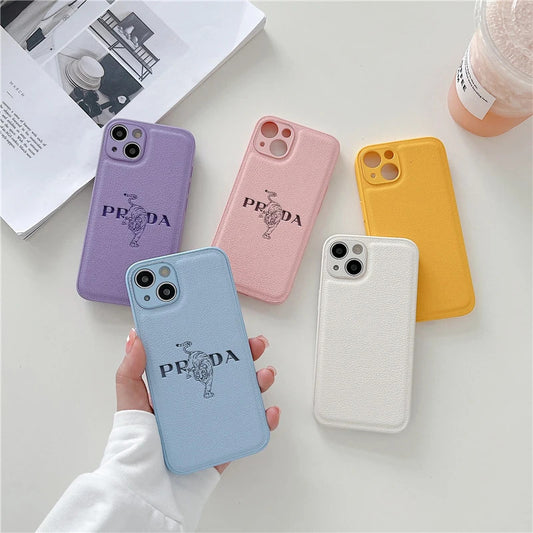 Tiger Leather Soft Case For Iphone 15 14 13 12 11 Pro Max Mini 7 8 Plus X Xs Xr Max Luxury Phone Cover Fashion Anti Drop Funda