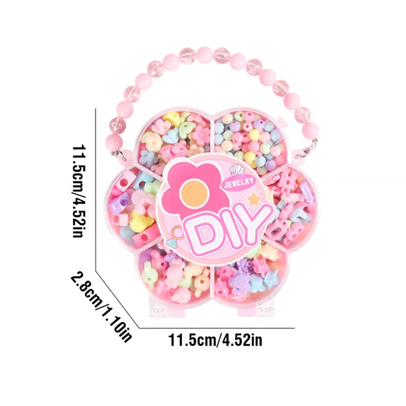 Kids DIY Jewelry Beaded Handbag Beads Toys Handmade Set Children's Playing House Puzzle Education Toy Girls Gifts Color Random
