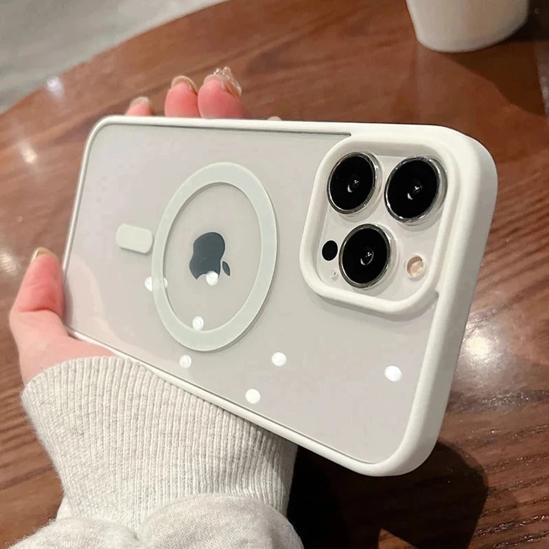 New Acrylic Magnetic Clear Case For iPhone 16 15 14 13 12 11 Pro Max 16 Plus Magsafe Wireless Charge Girls Pink Hard Back Cover