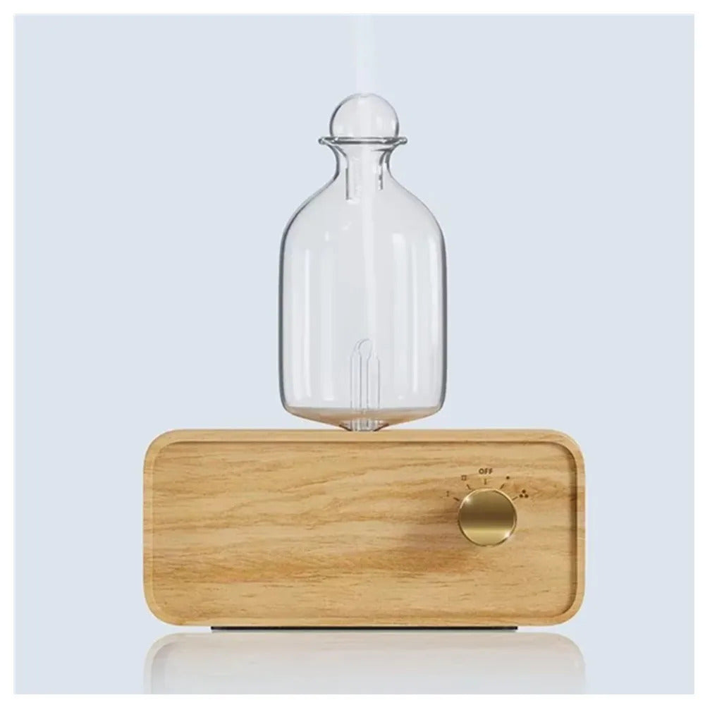 New Essential Oil Diffuser Waterless Operated Aromatherapy Diffuser for Home Office Wood and Glass Aroma Diffuser Scent Machine