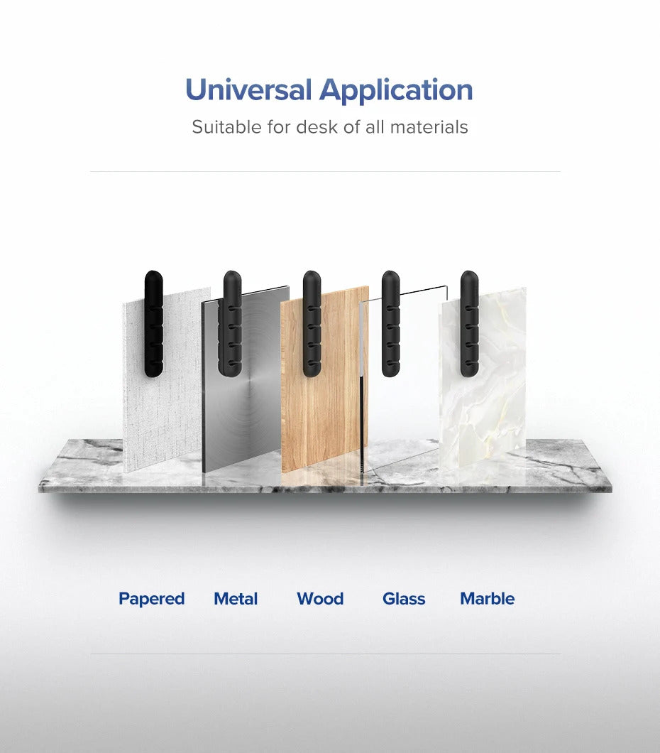 Ugreen Cable Organizer Silicone USB Cable Winder Flexible Cable Management Clips For Mouse Headphone Earphone Cable Holder