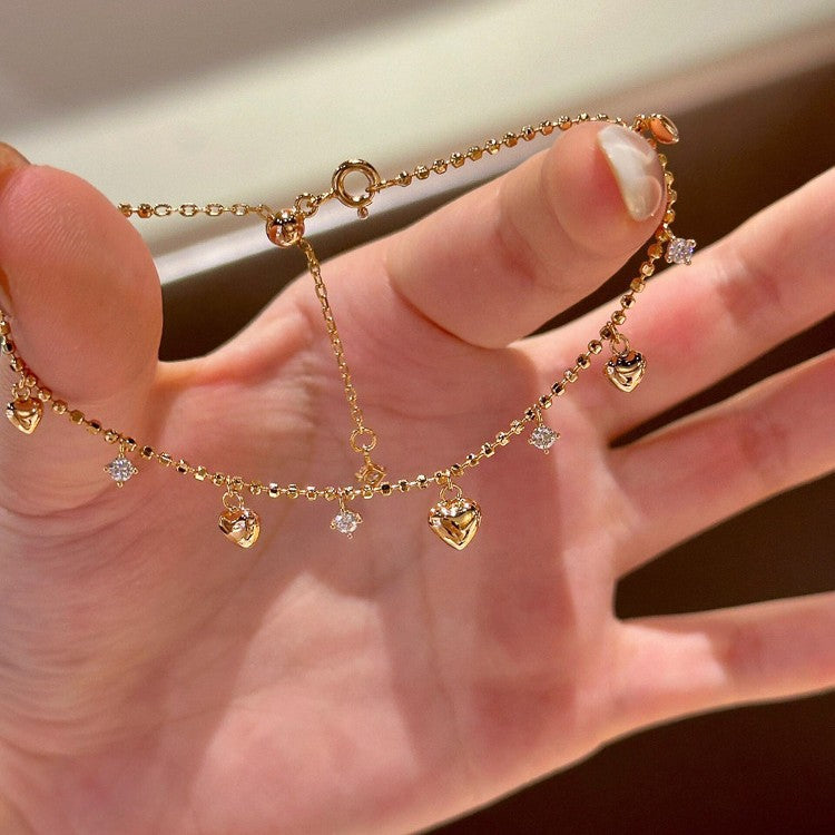 Love Fringed Zircon Bracelet for Women 2025 New Light Luxury Minority High-End Fashion All-Match Temperament Bracelet Necklace