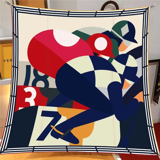 90*90CM Kerchief Four Seasons Luxury Square Silk Scarves Europe And America Fashion Bandannas New Twill Print Sunscreen Shawls