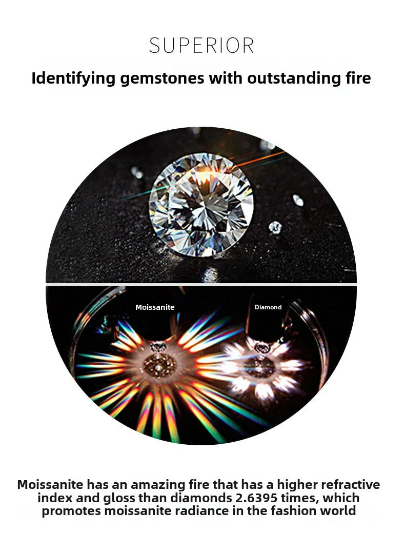 S925 Sterling Silver 2.8CT Moissanite Necklace 'Smiling Princess' Dainty Collarbone Chain Elegant Versatile Jewelry Accessory