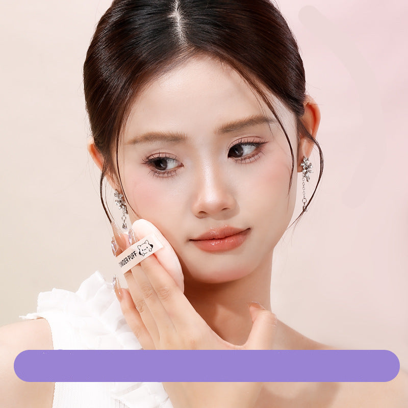 xixi Heart Peach Short Velvet Setting Powder Puff Flocked Soft Non-Powder-Absorbing Makeup Sponge Tool for Studio Use