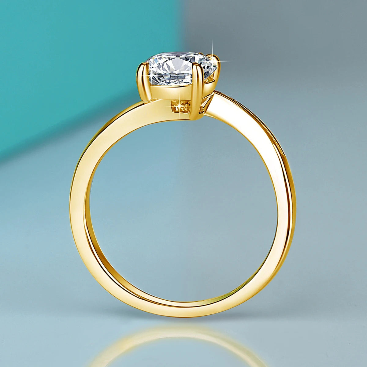 18k Gold Plated Pear Cut Moissanite Rings 3CT 925 Sterling Silver Wedding Band for Women Trendy Engagement Gift Fine Jewelry