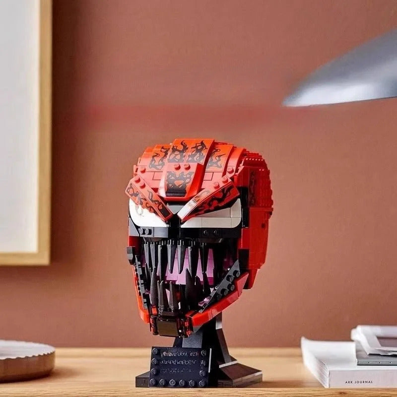 Venom Mini Building Blocks Marvel Carnage Head Super Hero Spiderman MOC 3D Model DIY Bricks Figure Toy For Kid Christmas Gift