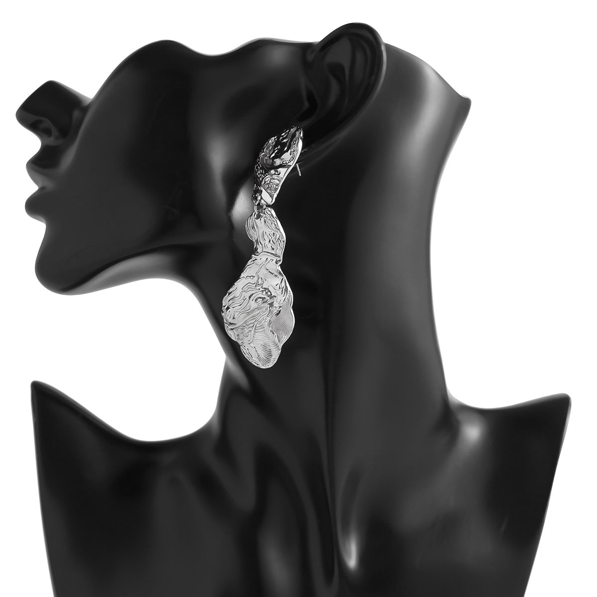 Personalized pleated hollow heart earrings various combinations of sunflower alloy earrings