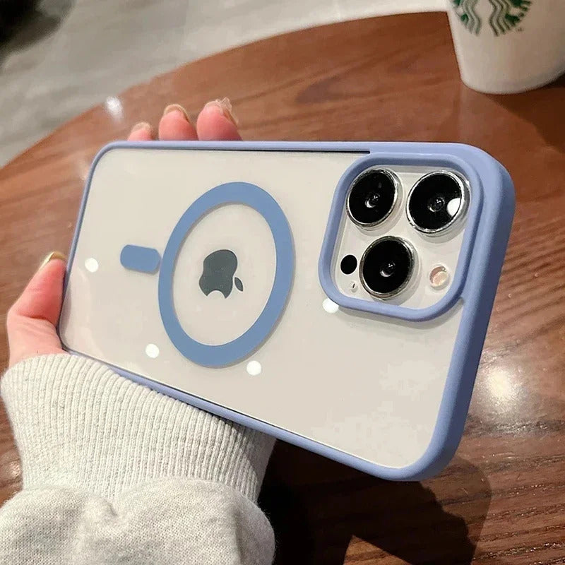 New Acrylic Magnetic Clear Case For iPhone 16 15 14 13 12 11 Pro Max 16 Plus Magsafe Wireless Charge Girls Pink Hard Back Cover